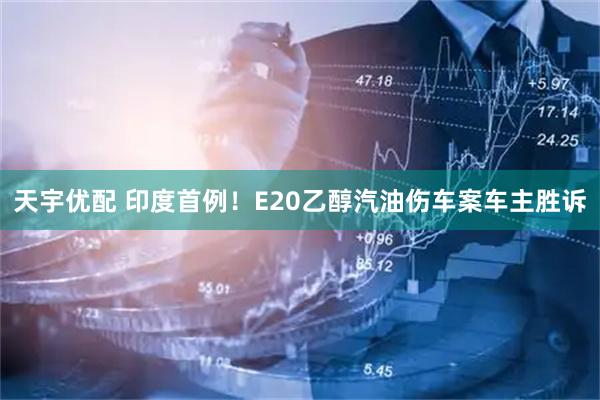 天宇优配 印度首例!E20乙醇汽油伤车案车主胜诉
